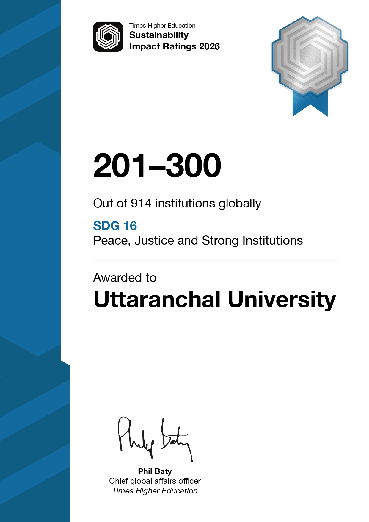 SDG 16 Global Certificate